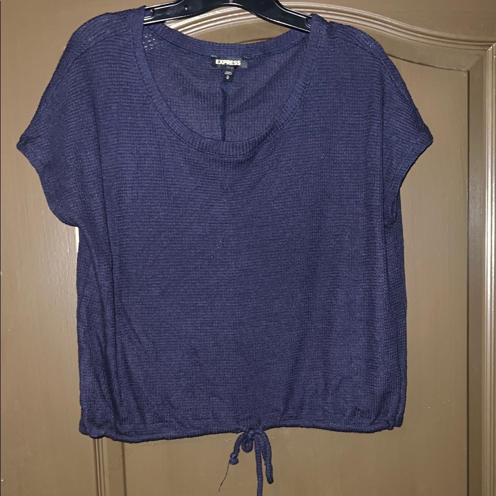 Express Navy Short Sleeve Top